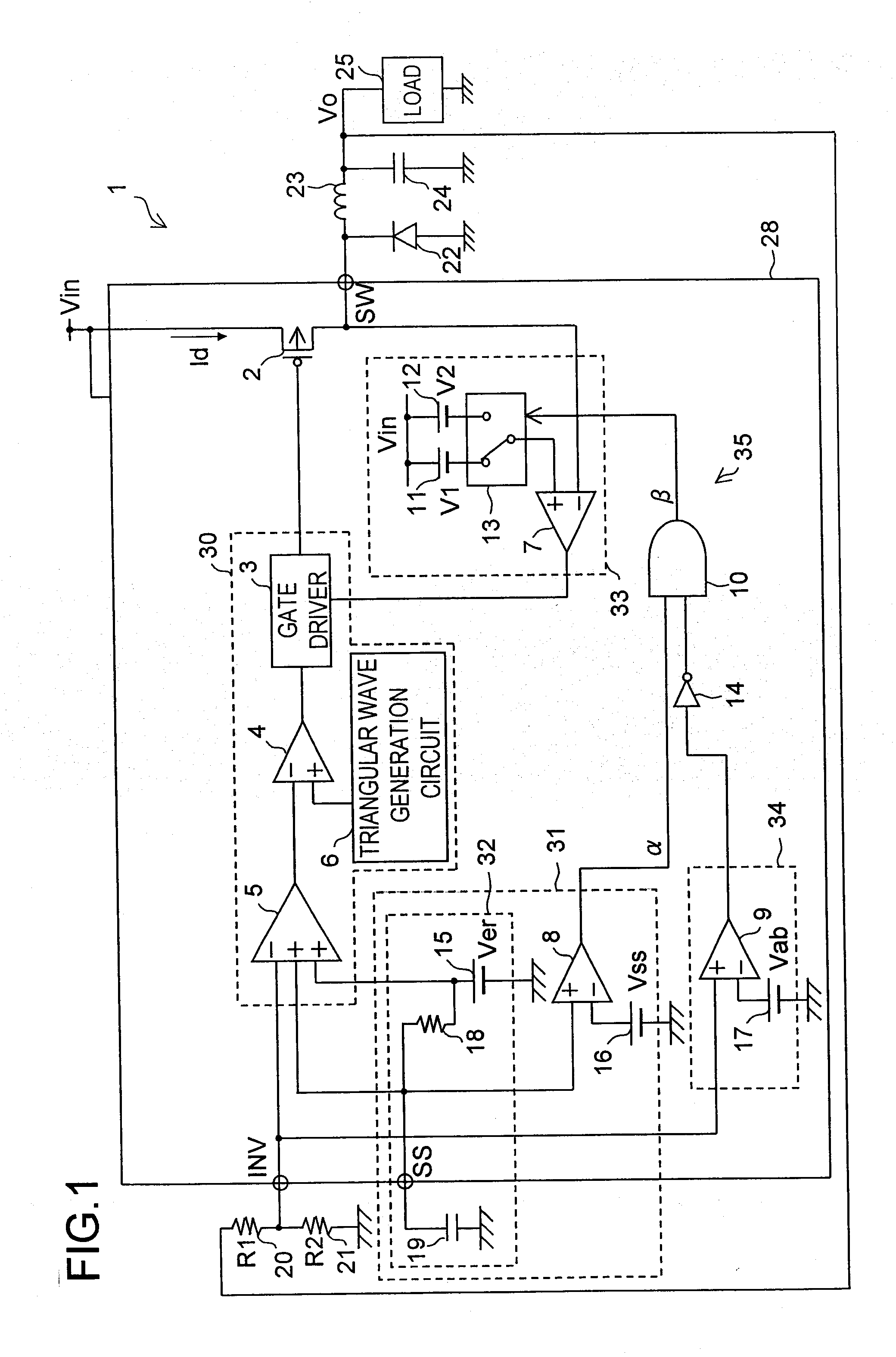Overcurrent Detection Circuit and Power Supply Apparatus Provided Therewith