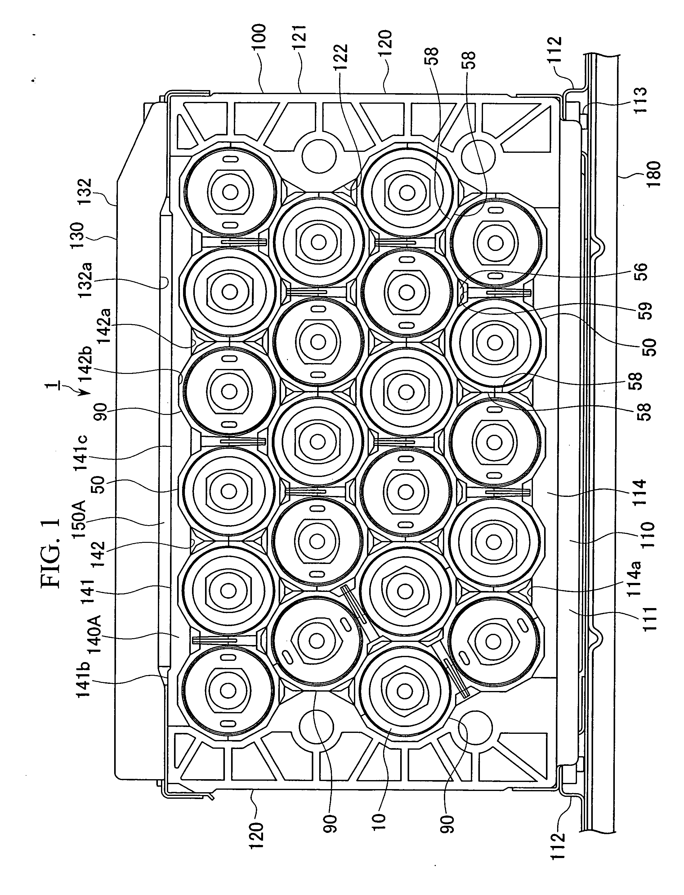 Battery pack having elastic body inserted between members for holding cell modules and frame of battery pack