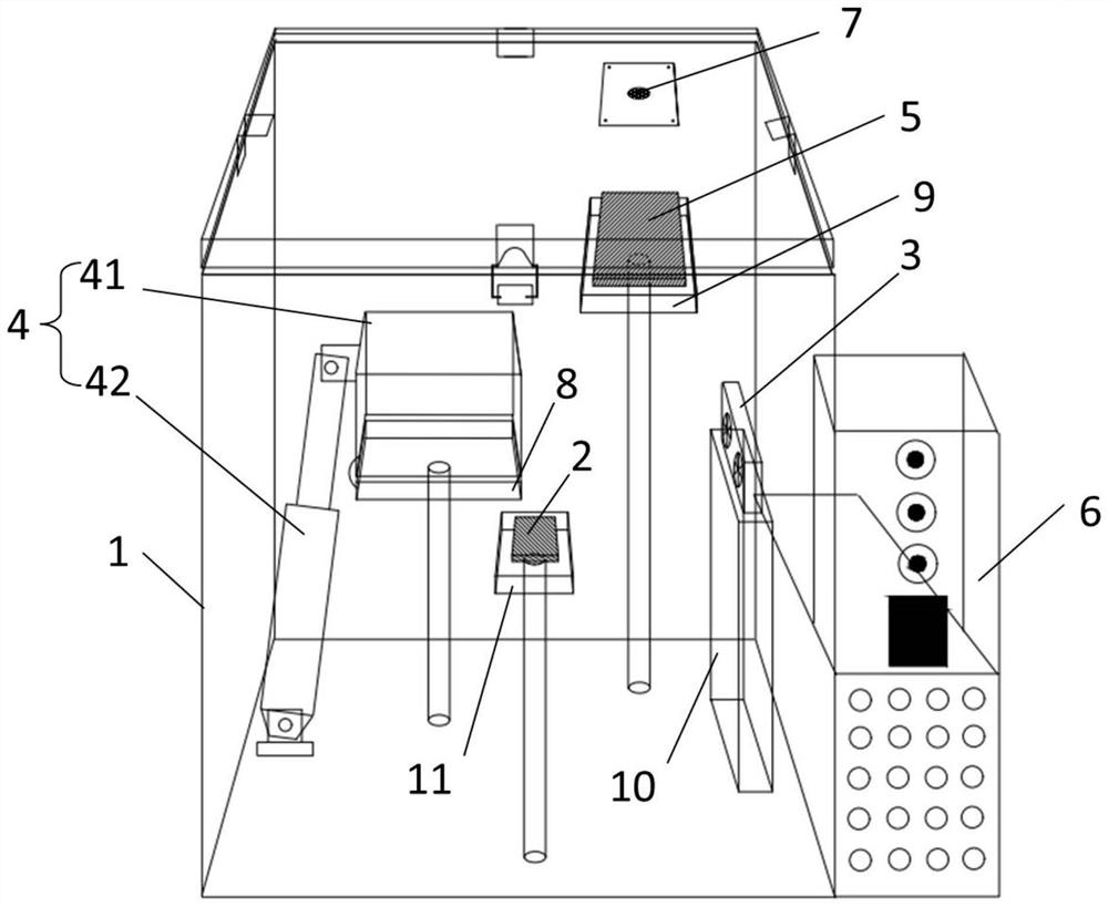 Air purification simulation demonstration device and use method thereof