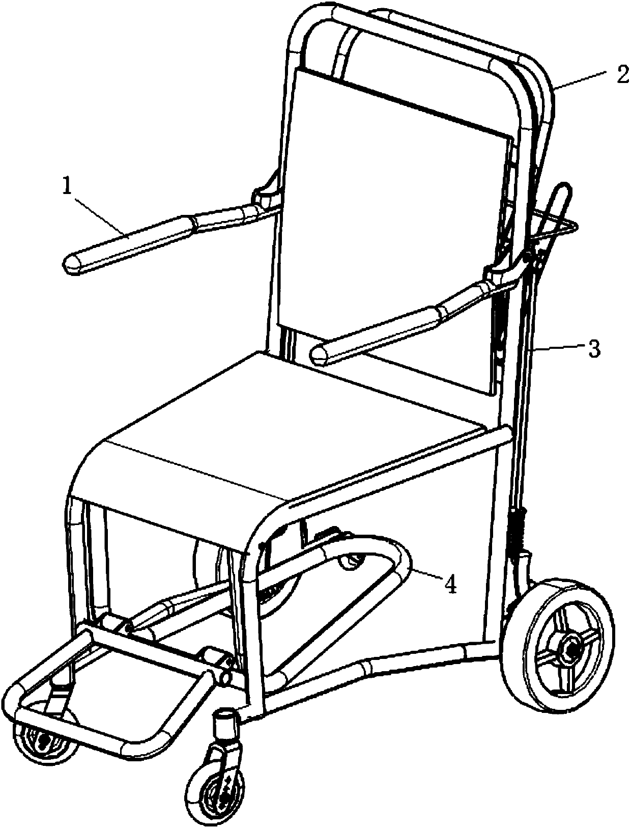 Self-locking brake wheelchair