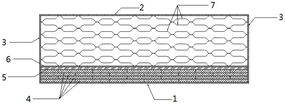 A composite functional metal insulation layer filled with shielding material on one side