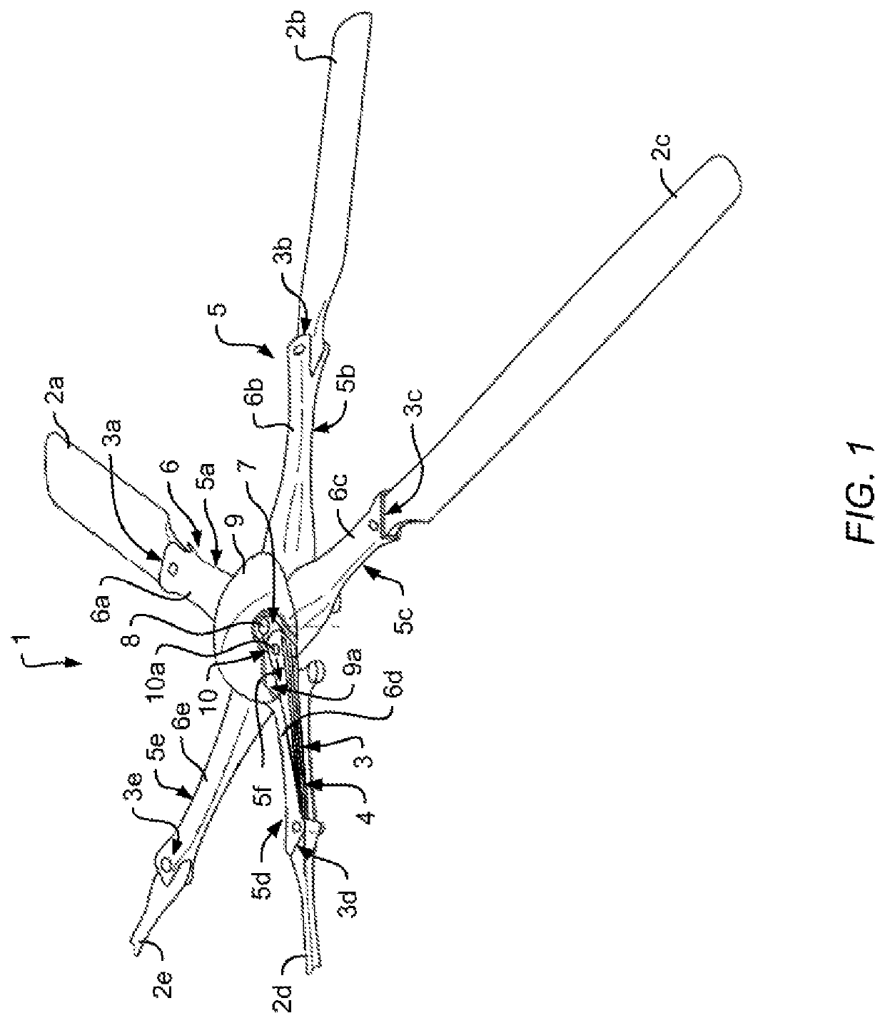 Elastic torsion element for connecting a rotor blade to a rotor hub of a rotor