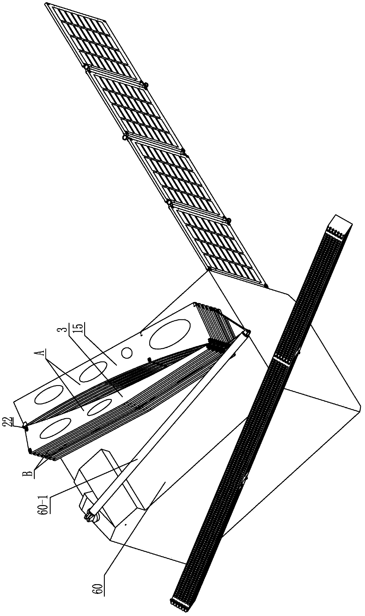 Modularized space parabolic cylinder antenna folding and unfolding mechanism