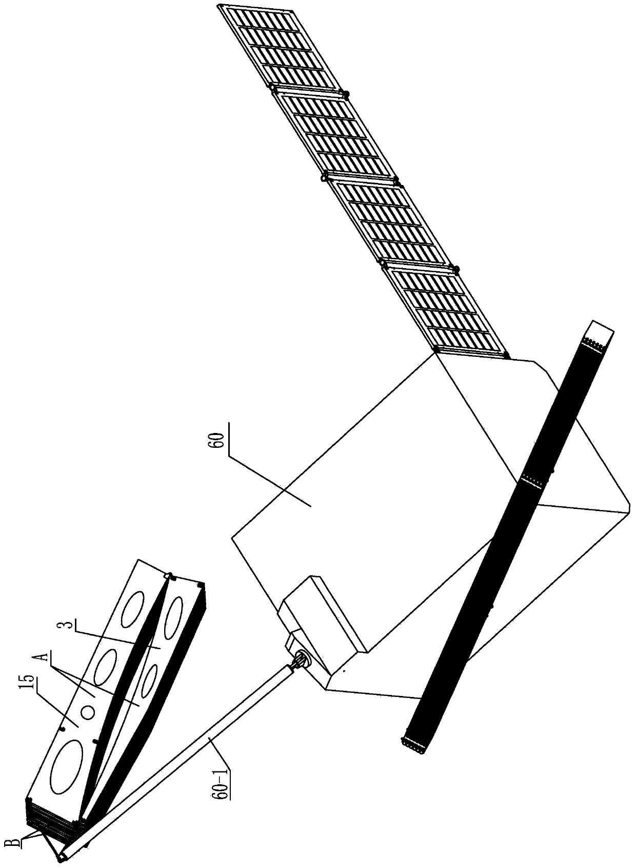 Modularized space parabolic cylinder antenna folding and unfolding mechanism