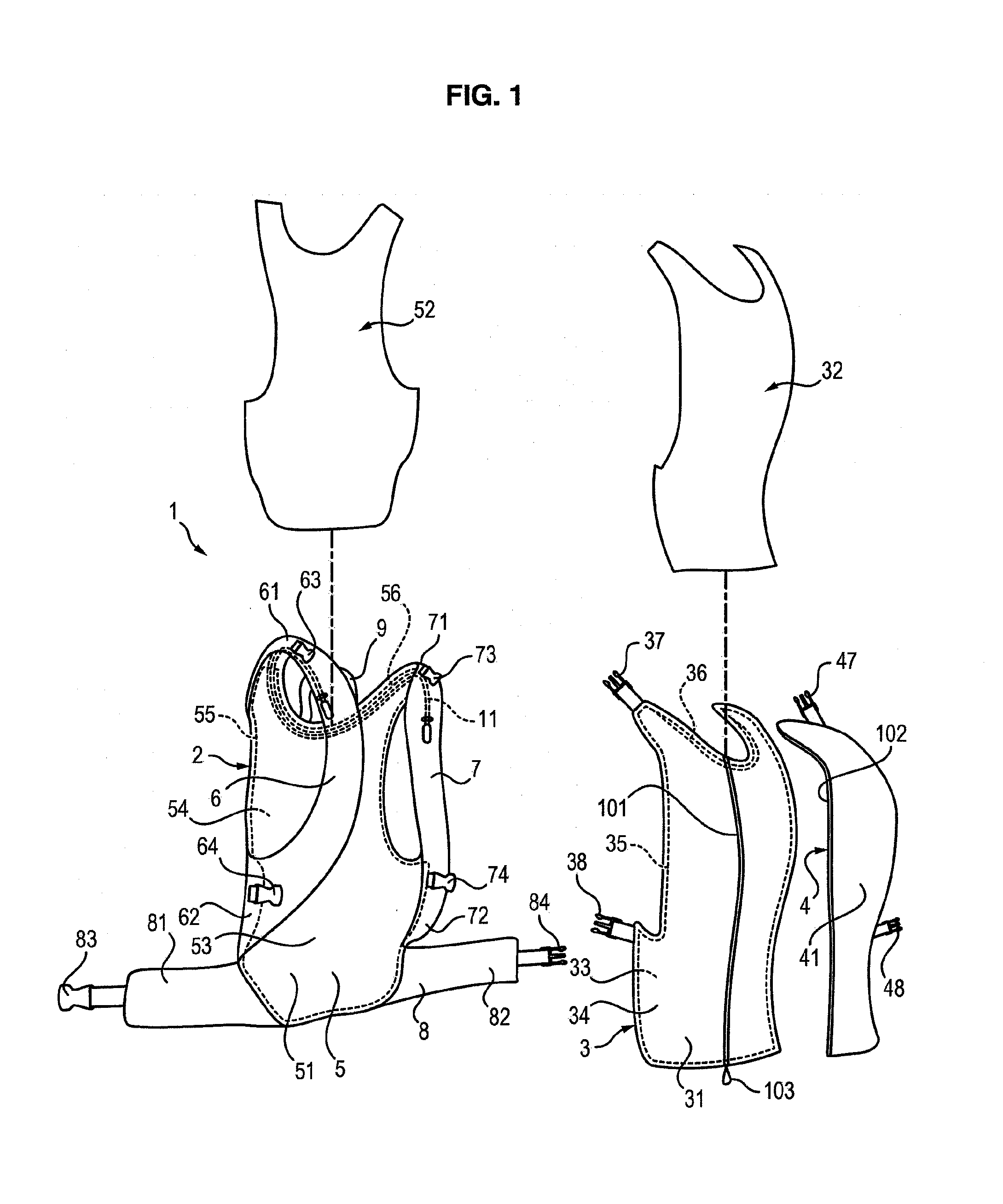 Garment for ballistic protection and carrying equipment