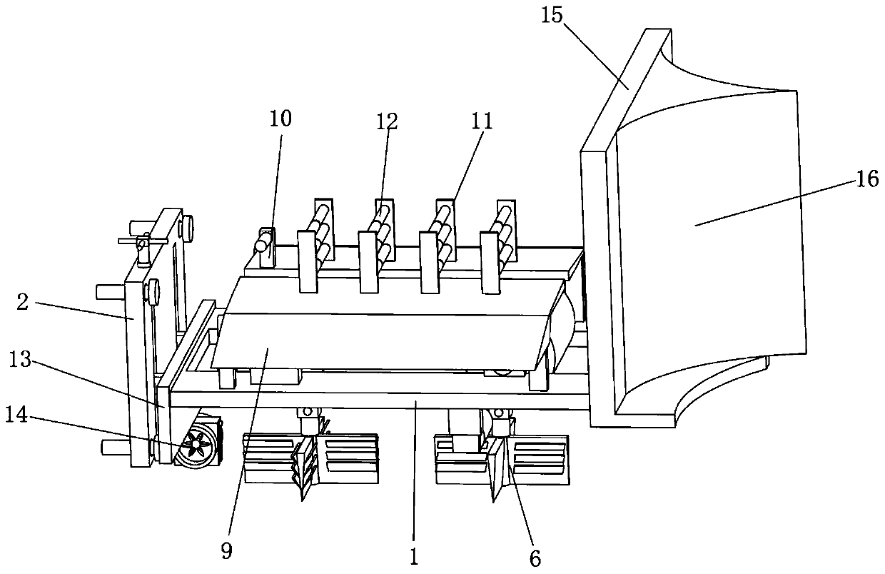 Vehicle-mounted snow shoveling device based on compression molding for railway track cleaning
