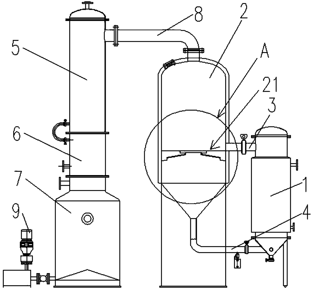 Outer circulating evaporator