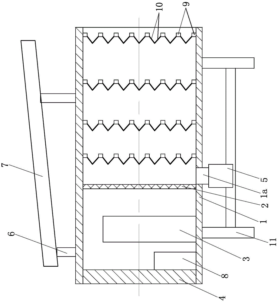 A locust killing device with one-way components