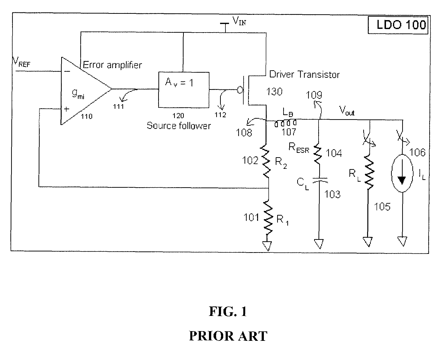 Low dropout regulator with stability compensation