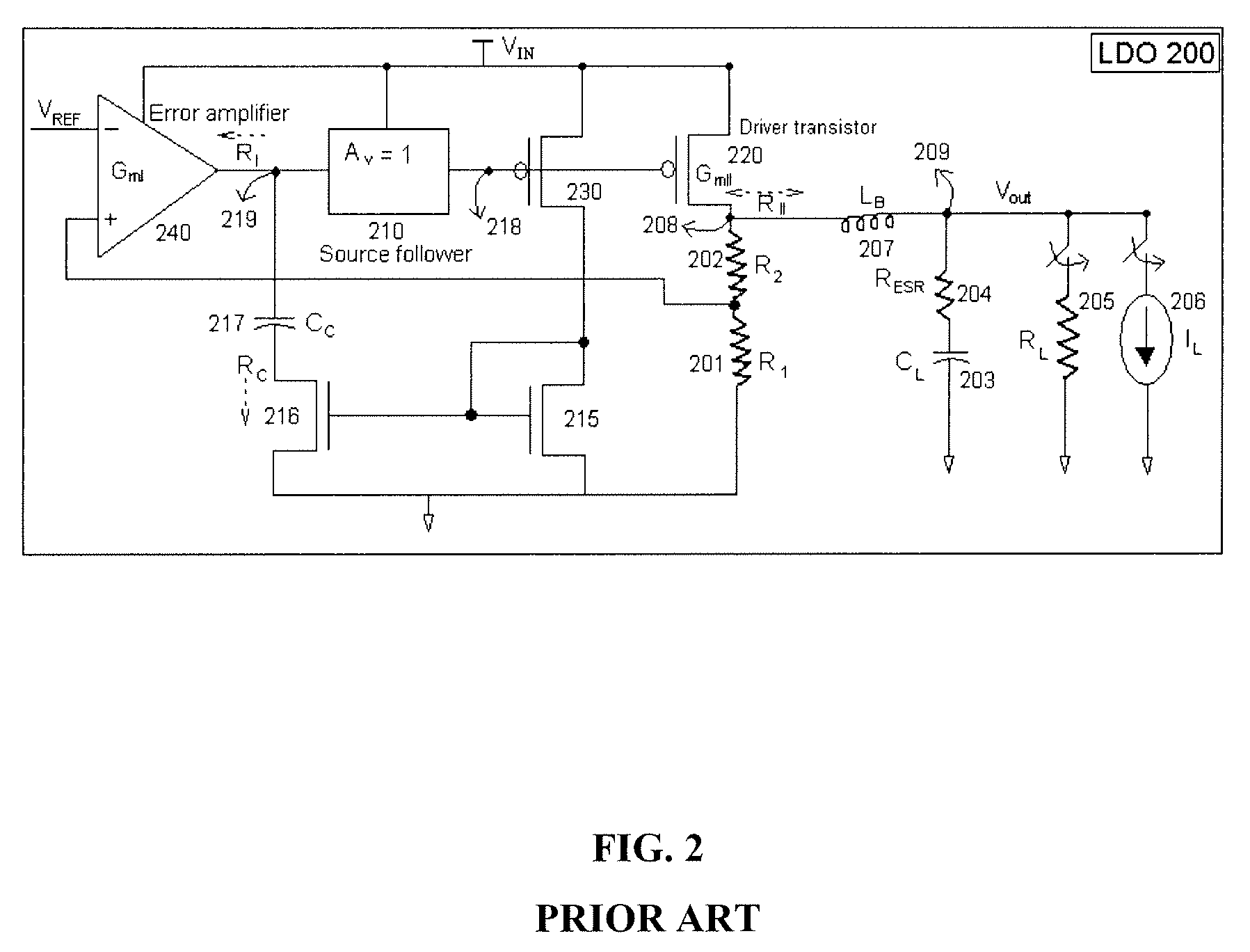 Low dropout regulator with stability compensation