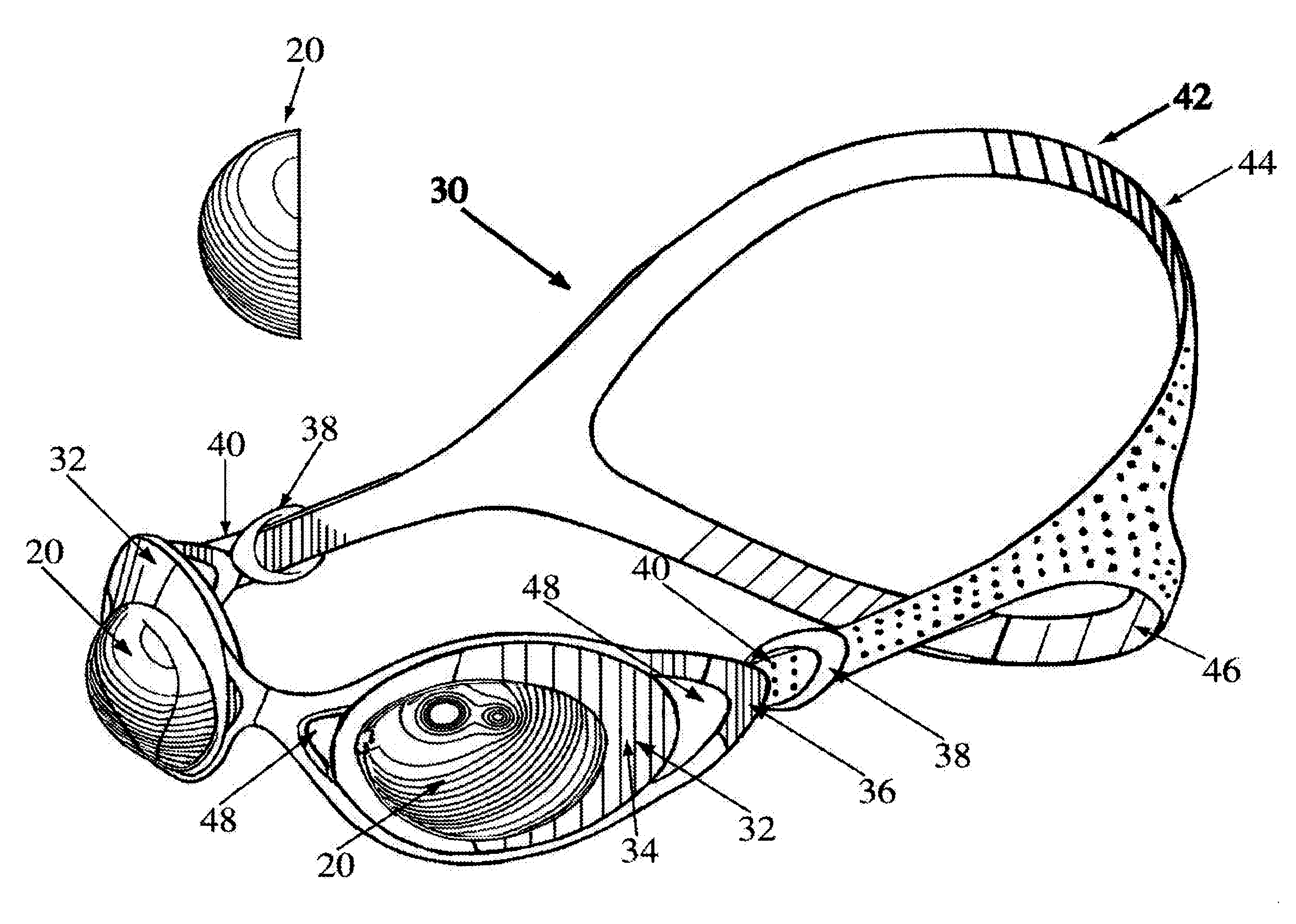 Toric-shaped lenses and goggle assembly
