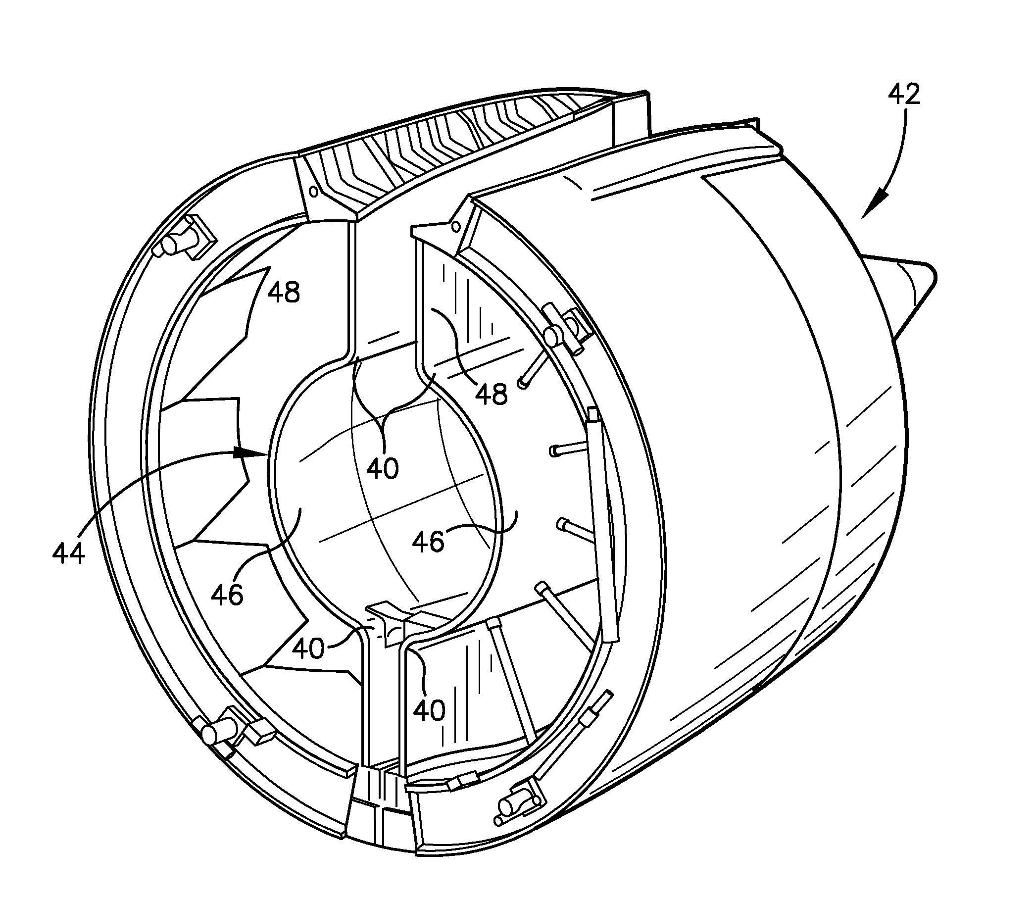 Bifurcation honeycomb sandwich structure with optimized doubler