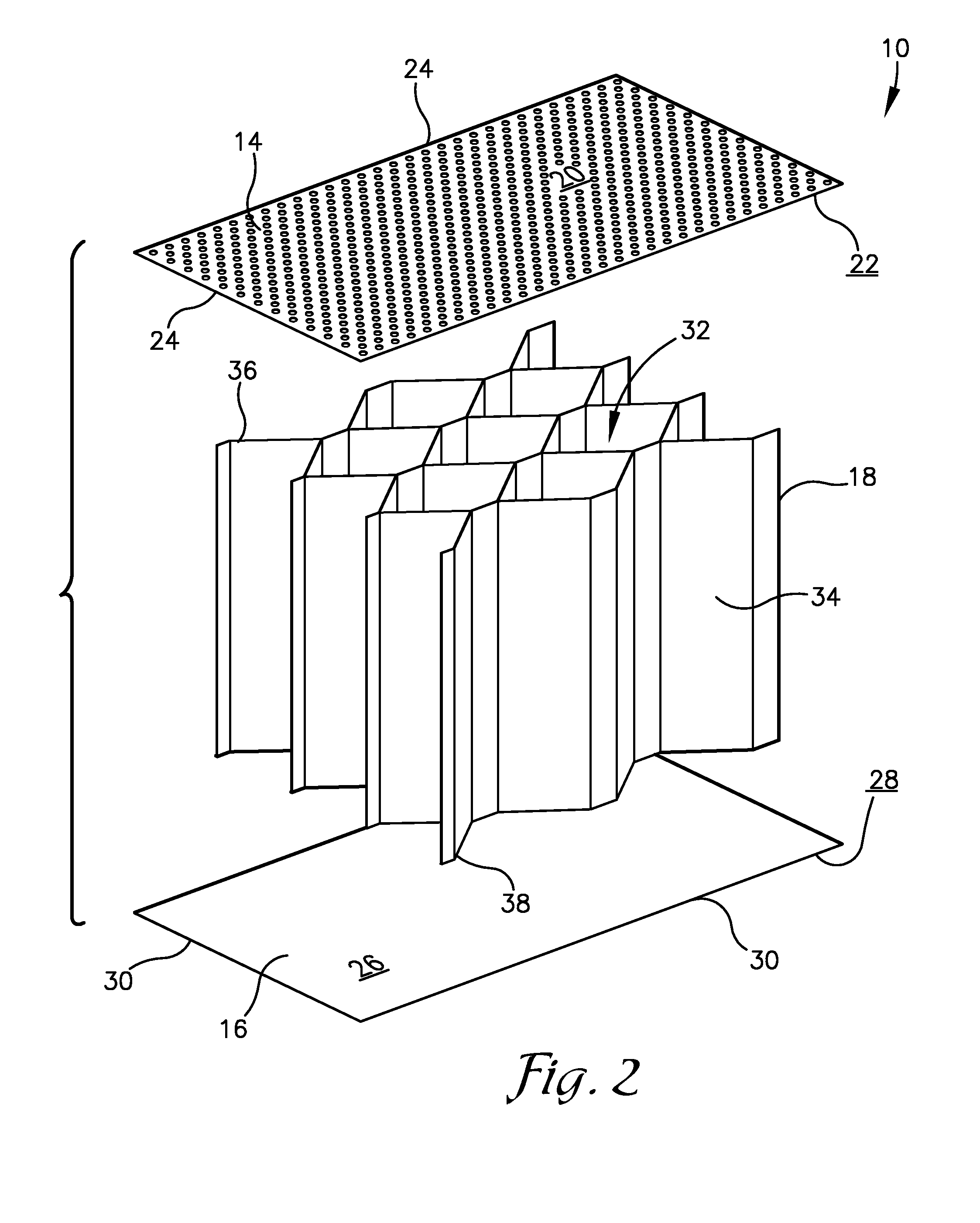 Bifurcation honeycomb sandwich structure with optimized doubler