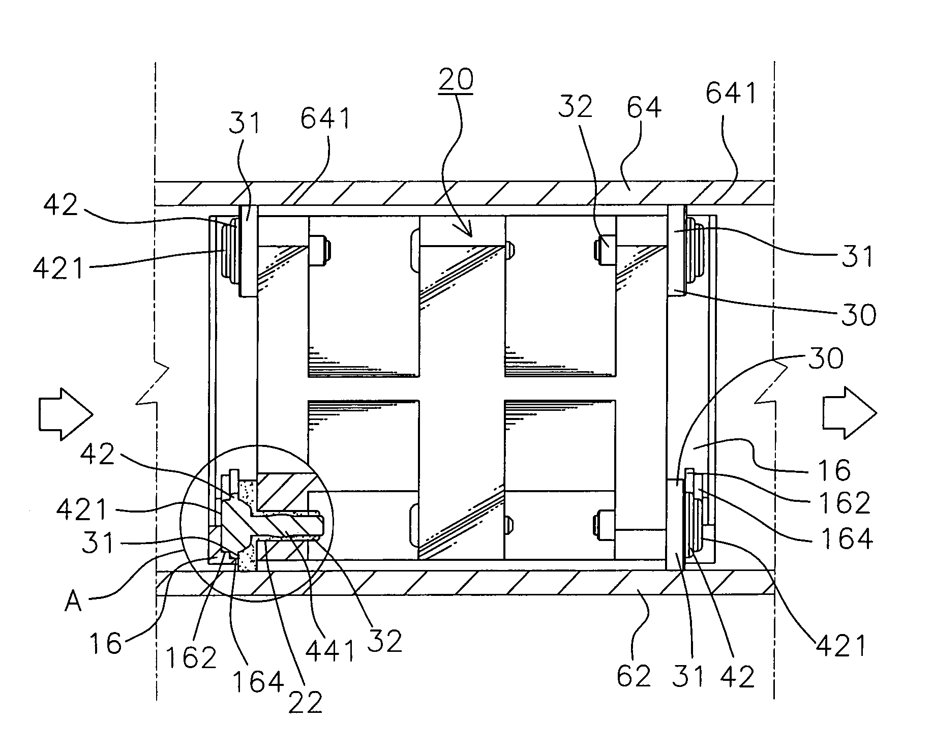 Vibration absorption device for a fan