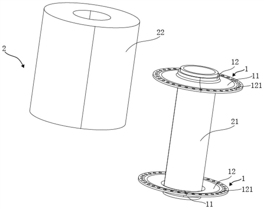 Rotor iron core axial clamping assembly, rotor and motor