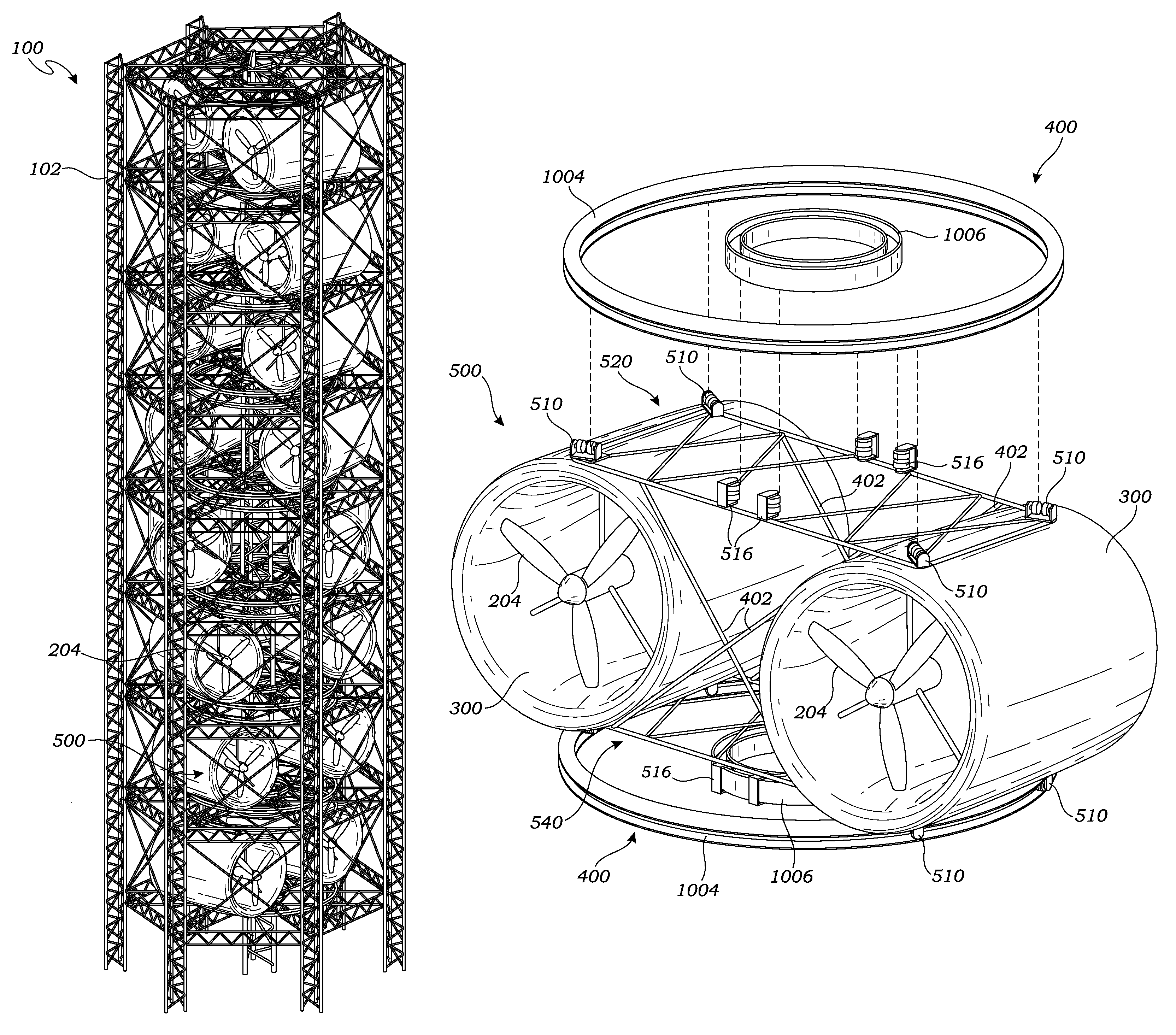 Method for erecting a facility producing electrical energy from wind