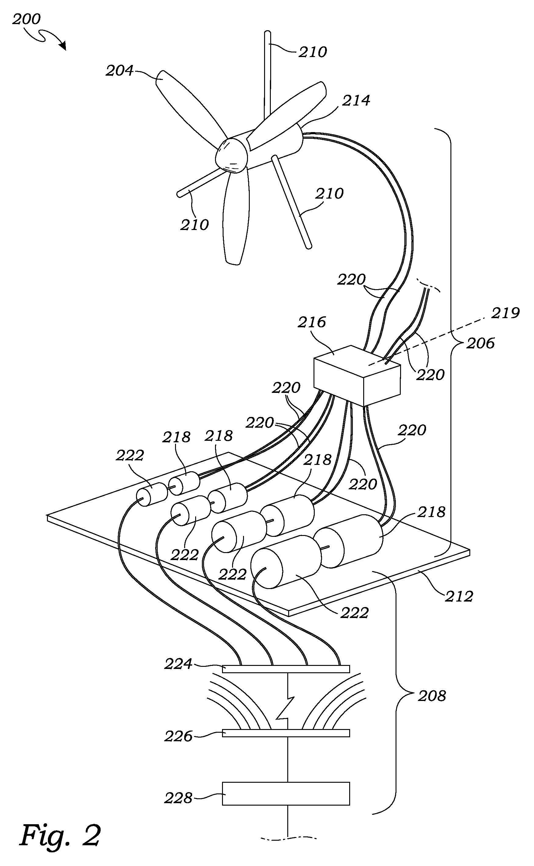 Method for erecting a facility producing electrical energy from wind