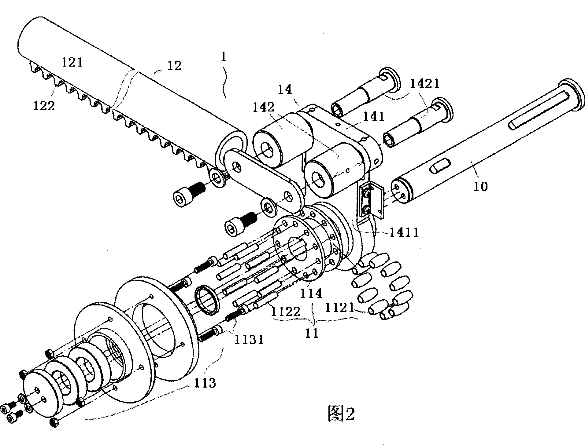 Drive assembly for stairs climbing wheelchair and pinion and rack set thereof