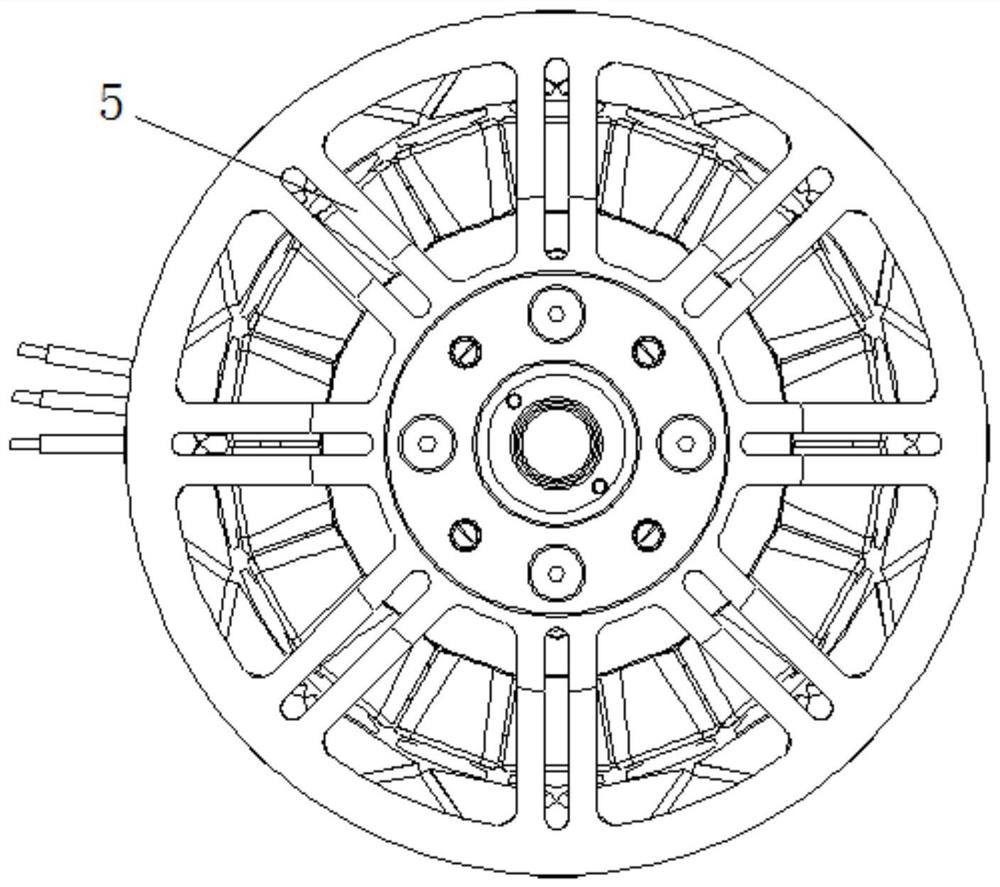 An external rotor motor with polygonal dovetail spliced ​​magnetic steel structure