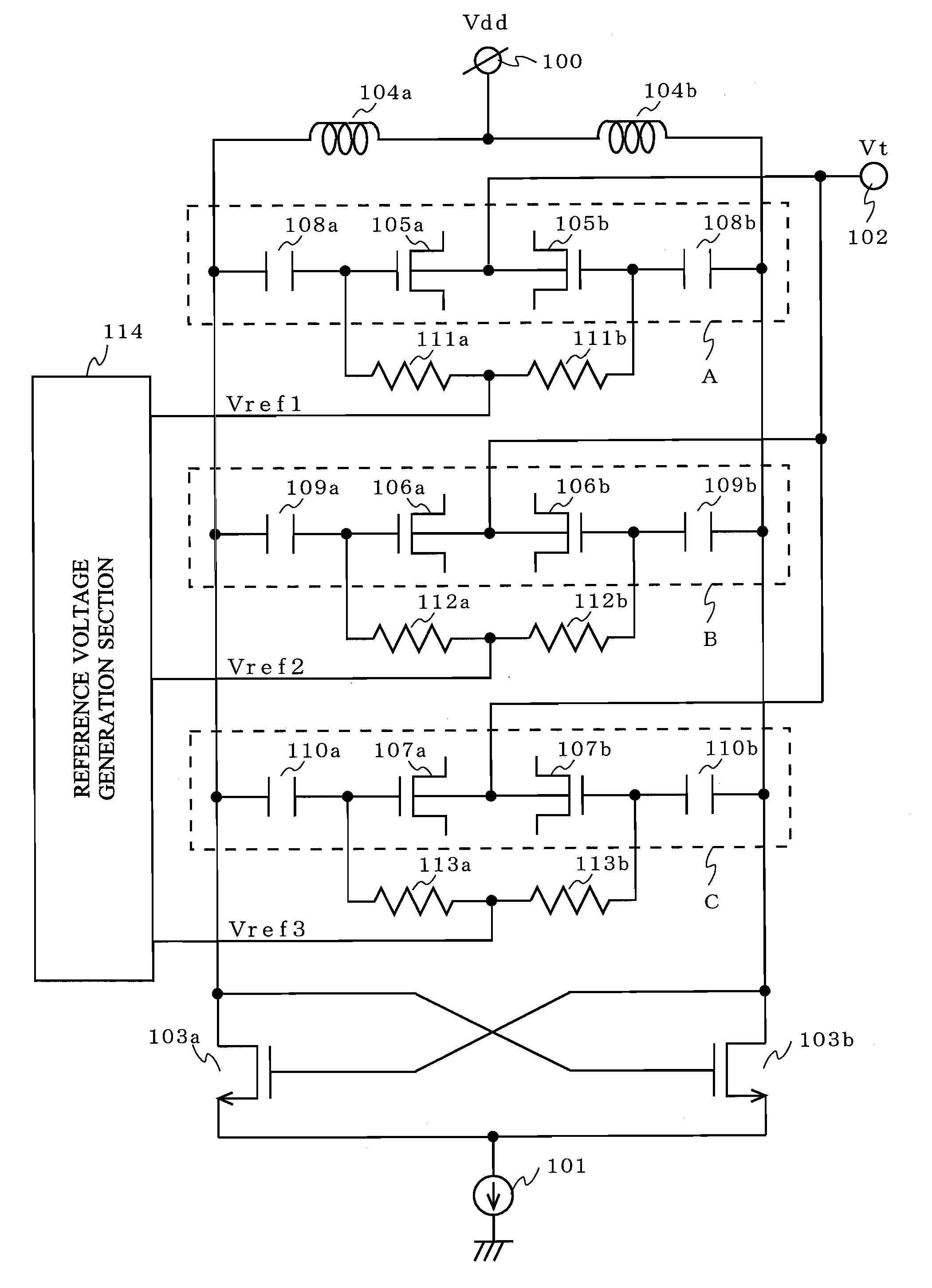 Voltage controlled oscillator, and pll circuit and radio communication apparatus using the same