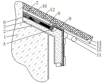 Stable thatch-top concrete wood-like building roof and cornice construction method thereof