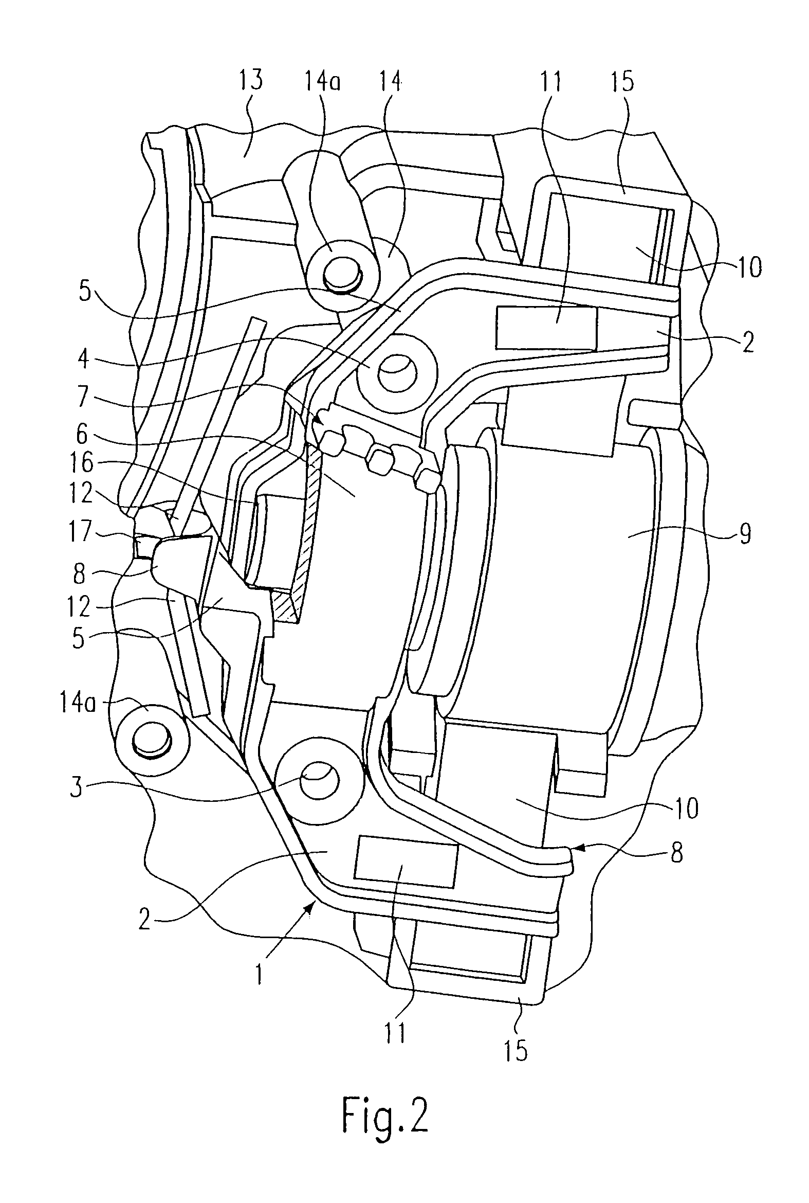 Power tool with internal fastening element