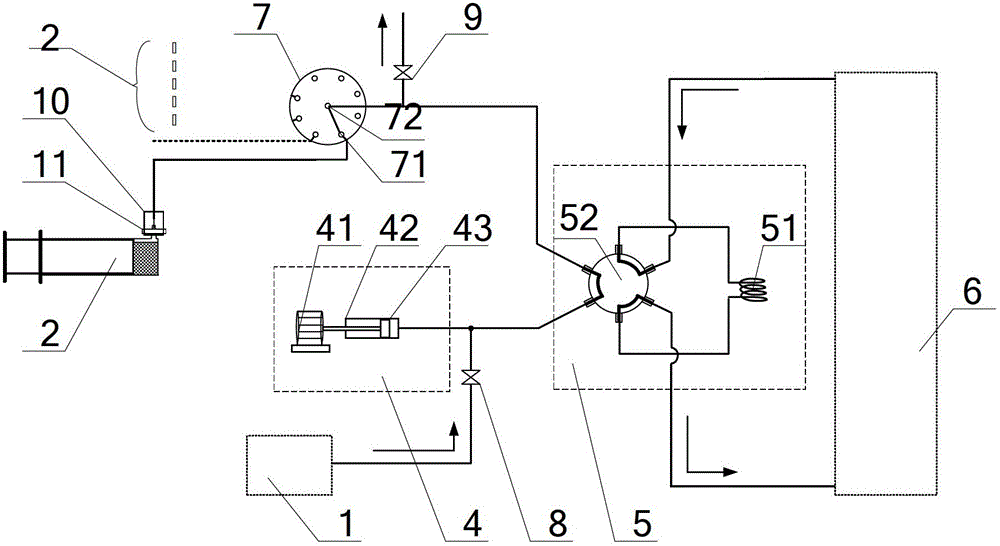 Degassing sampling device using mechanical oscillation method