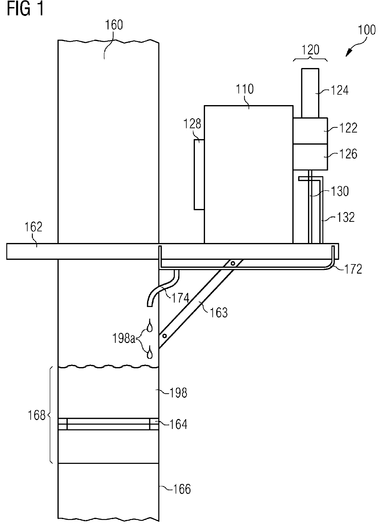 Single piece electric assembly for connecting an off-shore wind turbine with an electric subsea cable, wind turbine, wind turbine cluster and method for mounting such an electric assembly to a wind turbine tower