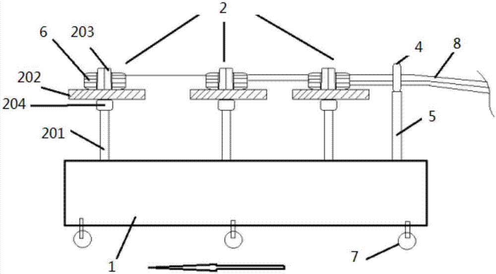 Long-distance mass-batch wire laying device at region