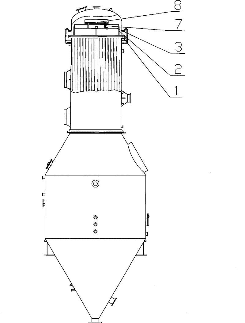 Film-distributing device of tube-type down-flow evaporator
