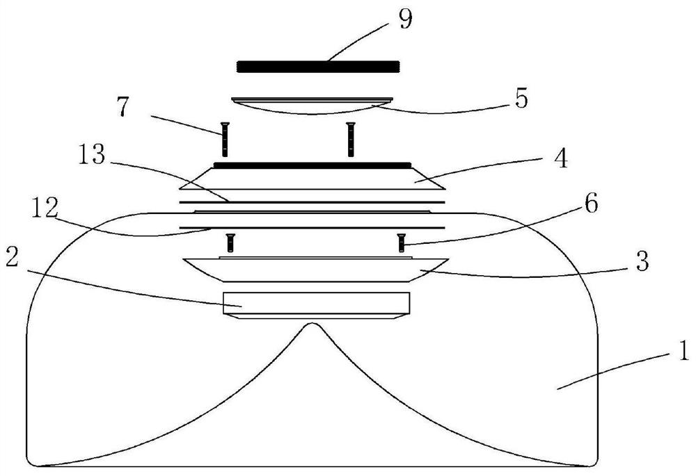 Glass lampshade locking structure