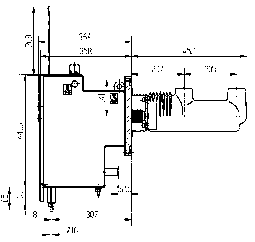 A solid-sealed insulated vacuum circuit breaker for an inflatable cabinet