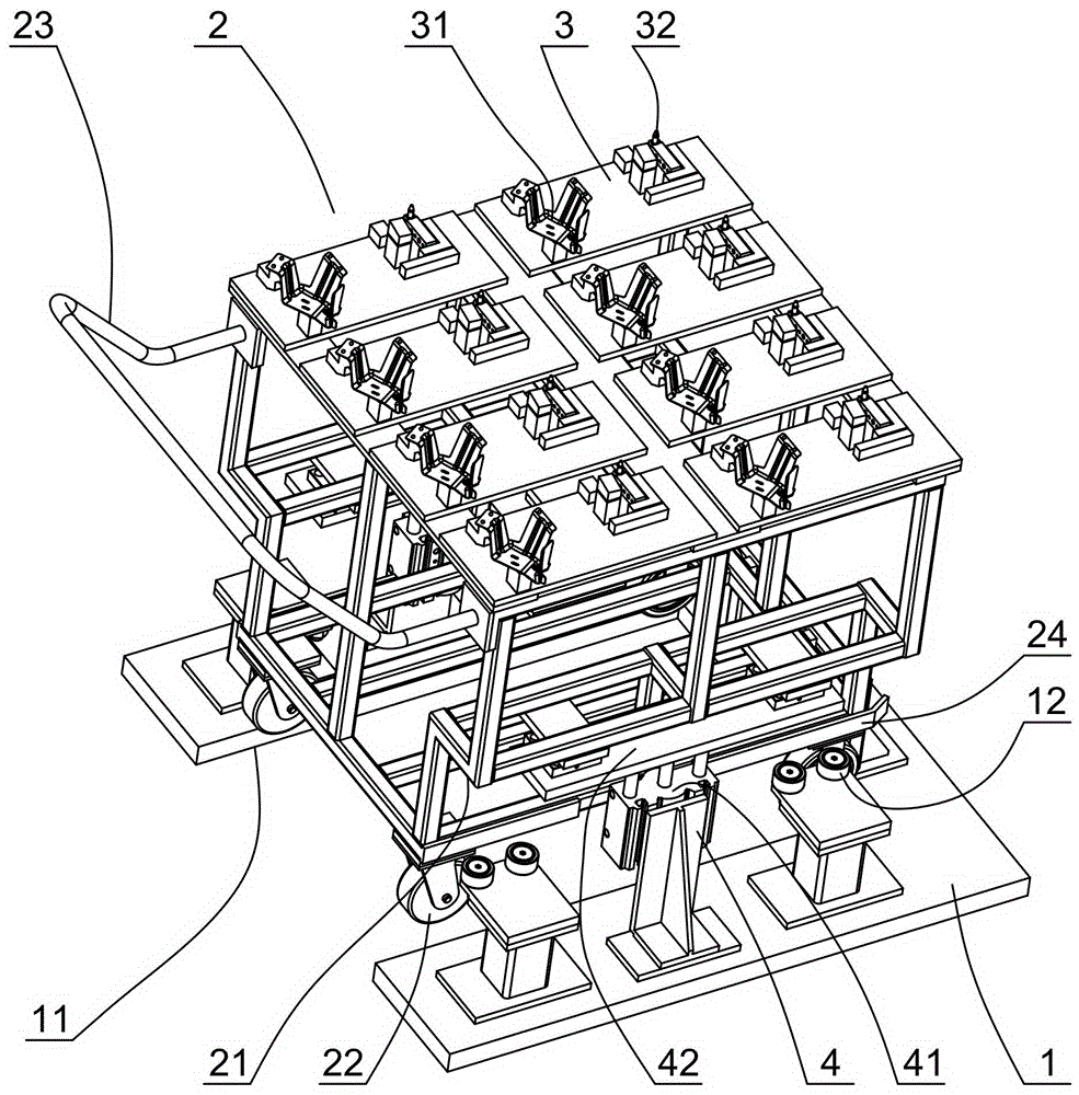 Automatic part charging device of automobile welding production line