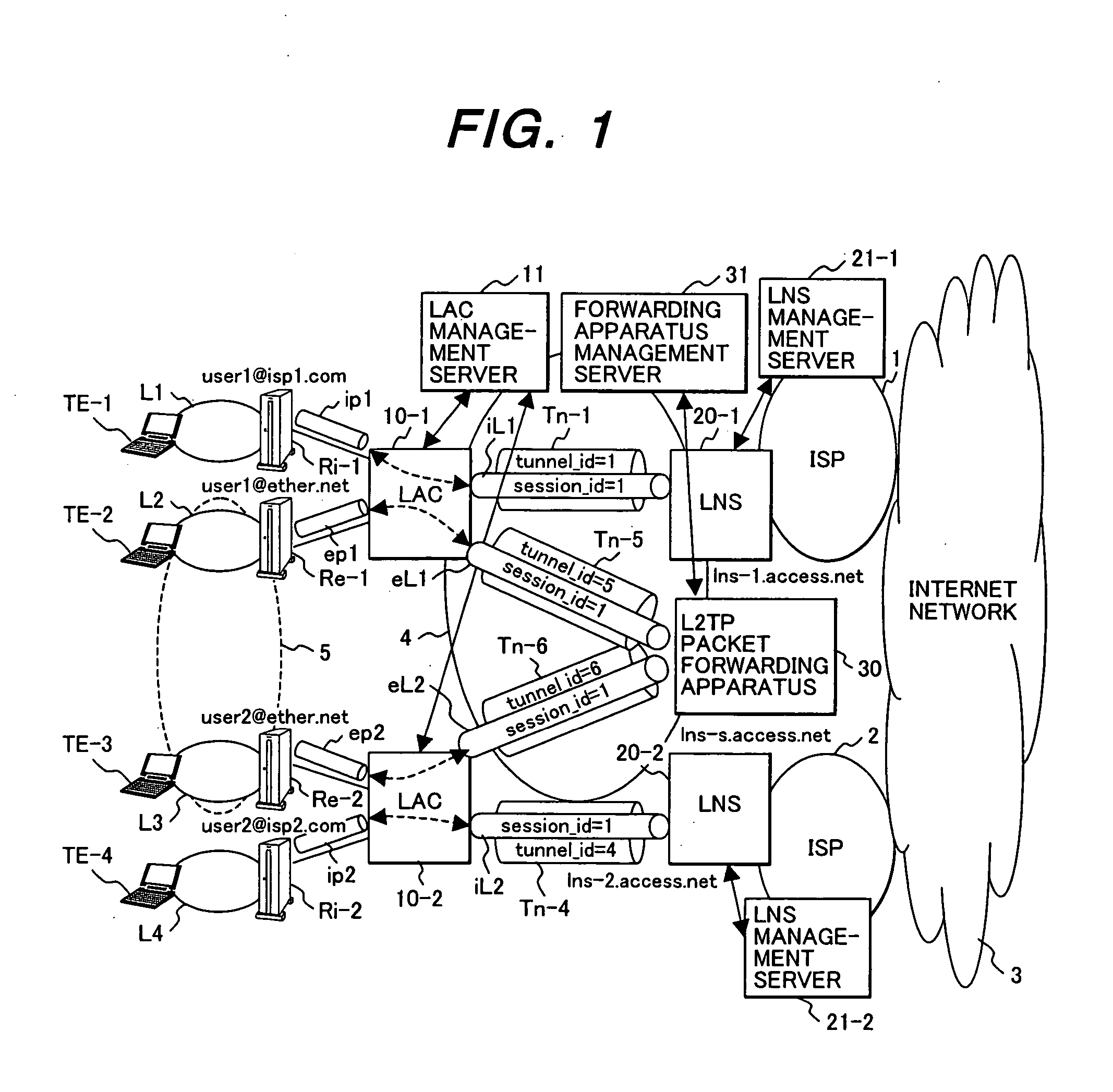 Packet forwarding apparatus and communication network suitable for wide area ethernet service