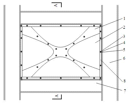Cross reinforced steel plate buckling-preventing energy dissipation wall