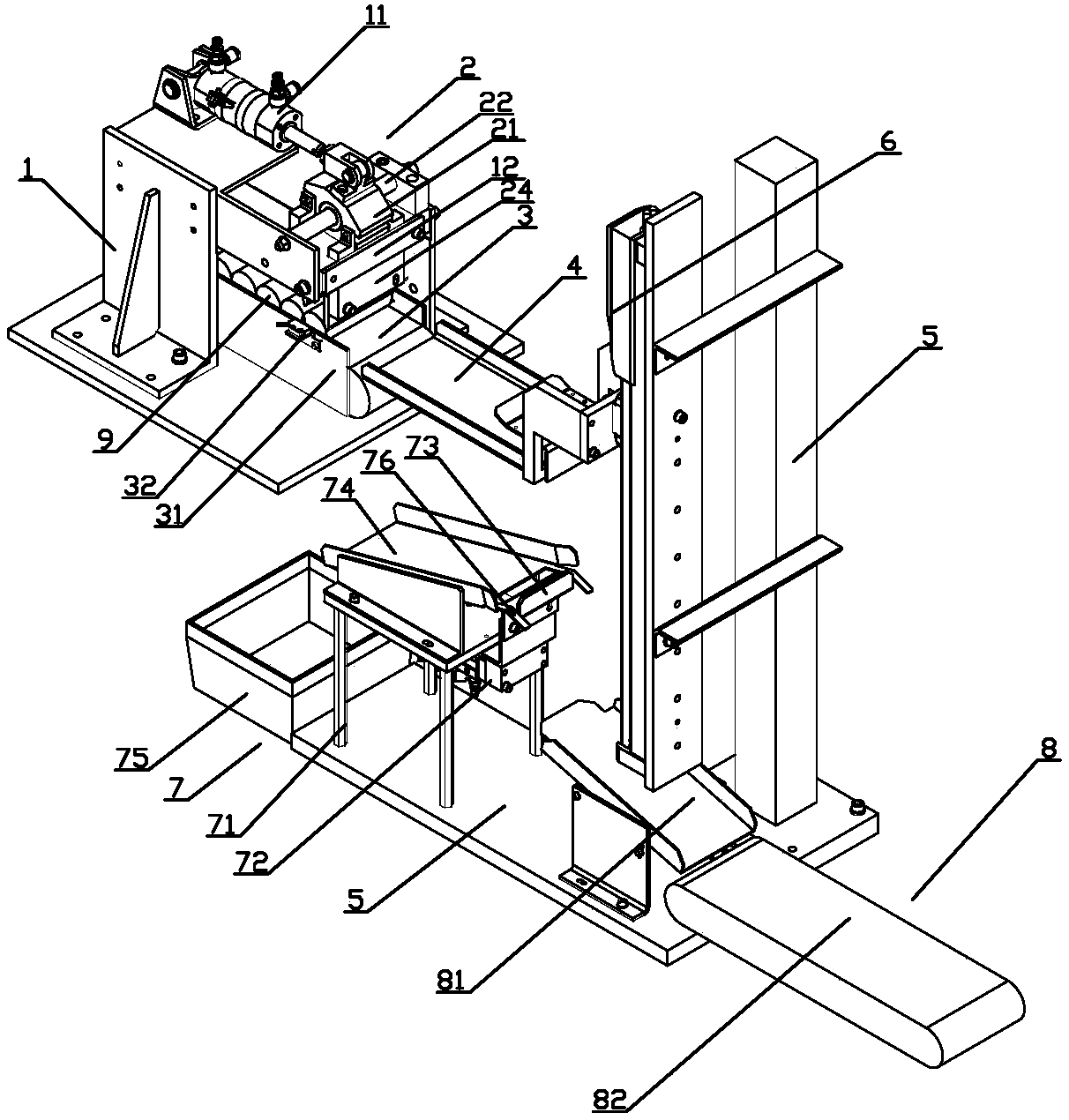 Lifting type rod piece separating mechanism