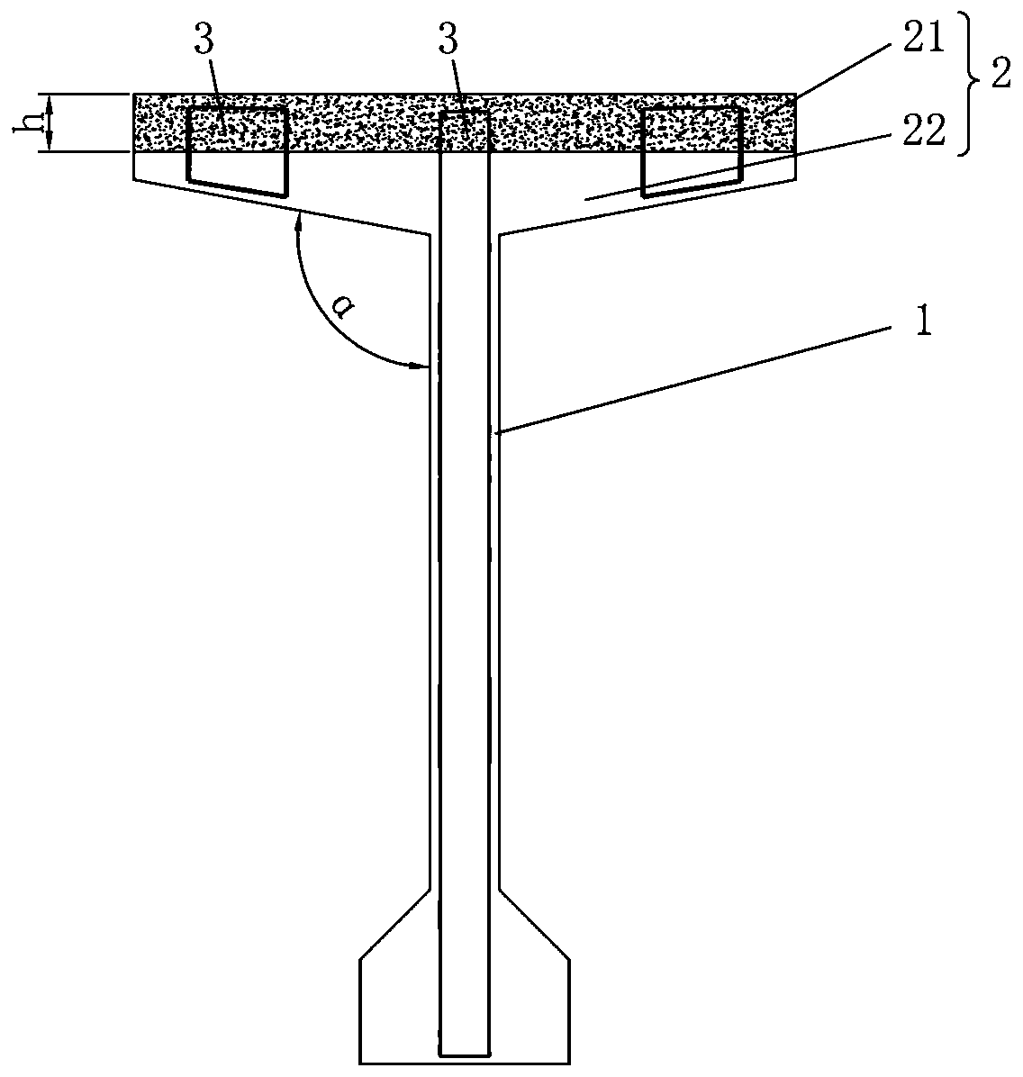Prefabricated T-beam and construction method