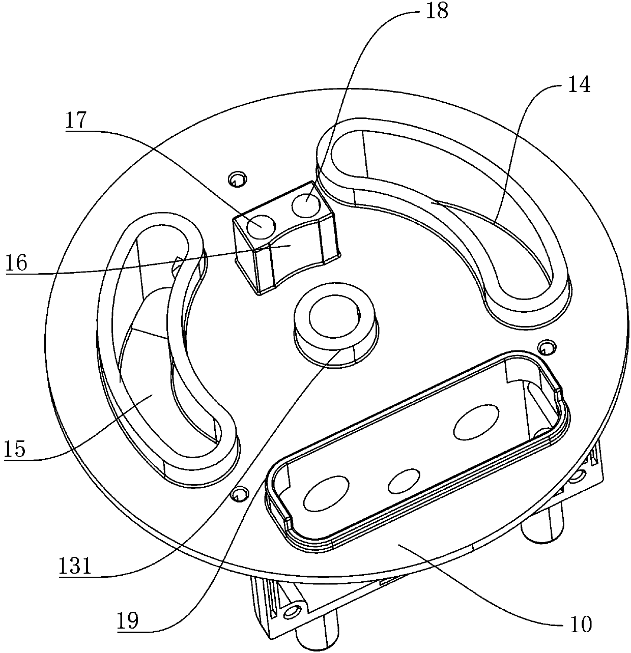 Large-power burner with air entering from upper portion