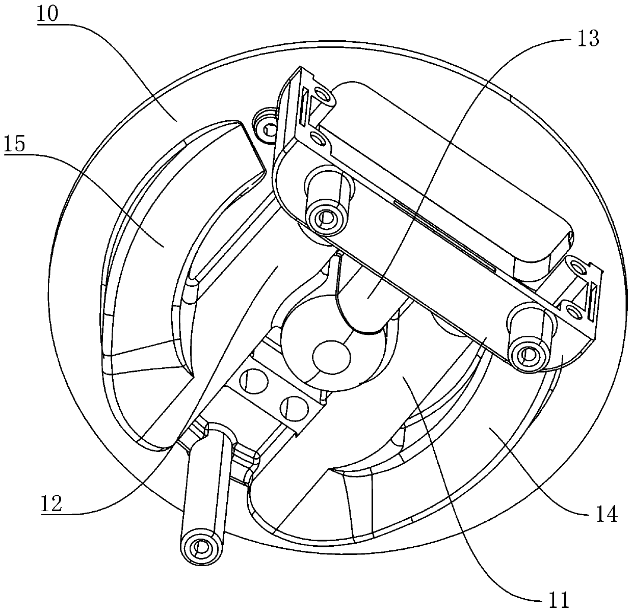 Large-power burner with air entering from upper portion