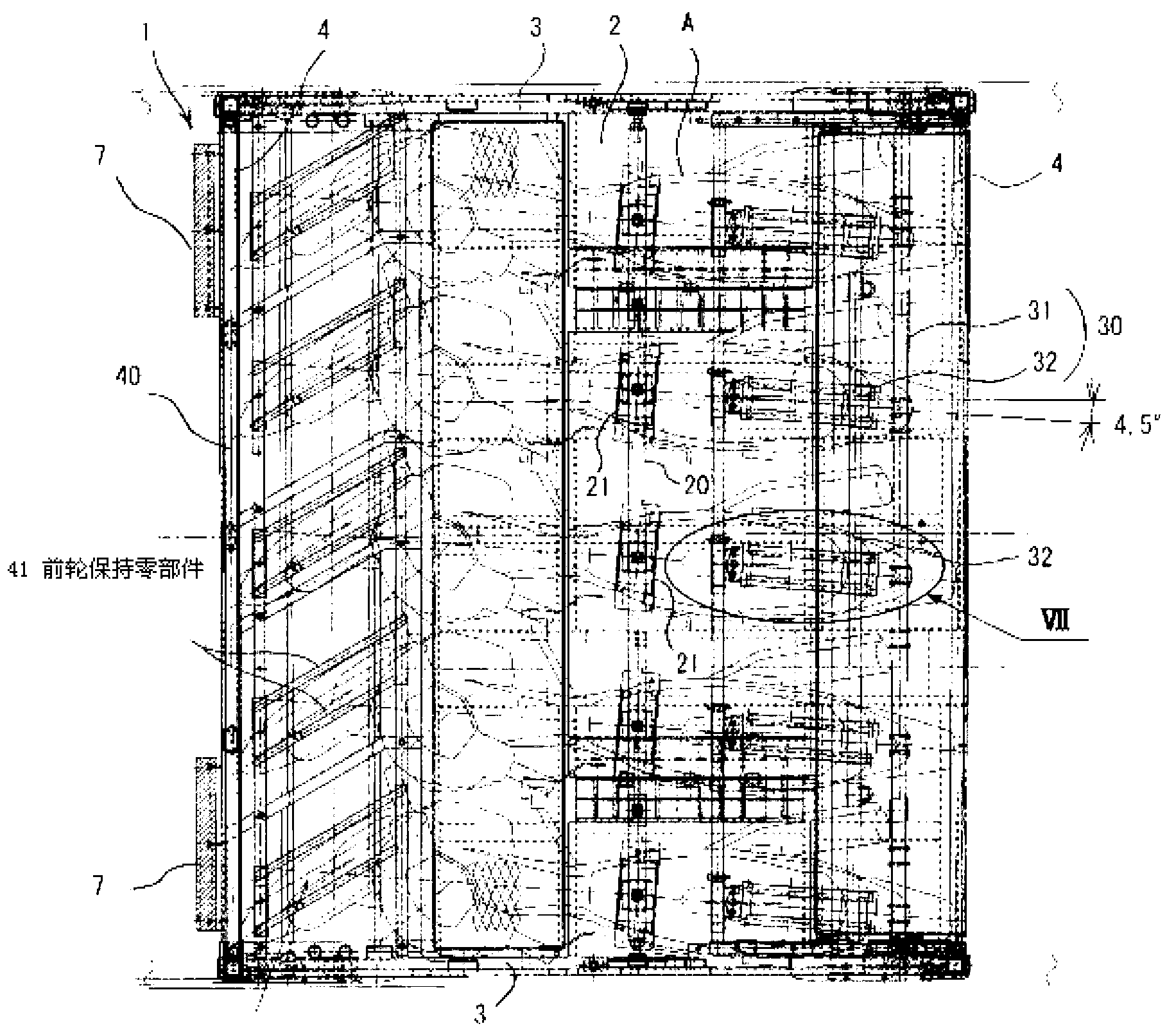 Securing device for transporting two-wheeled vehicle