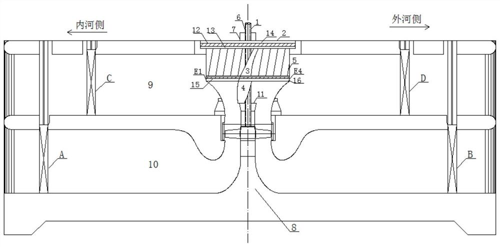 A new double-stage flexible flapper device and its operation method for bidirectional pumping stations