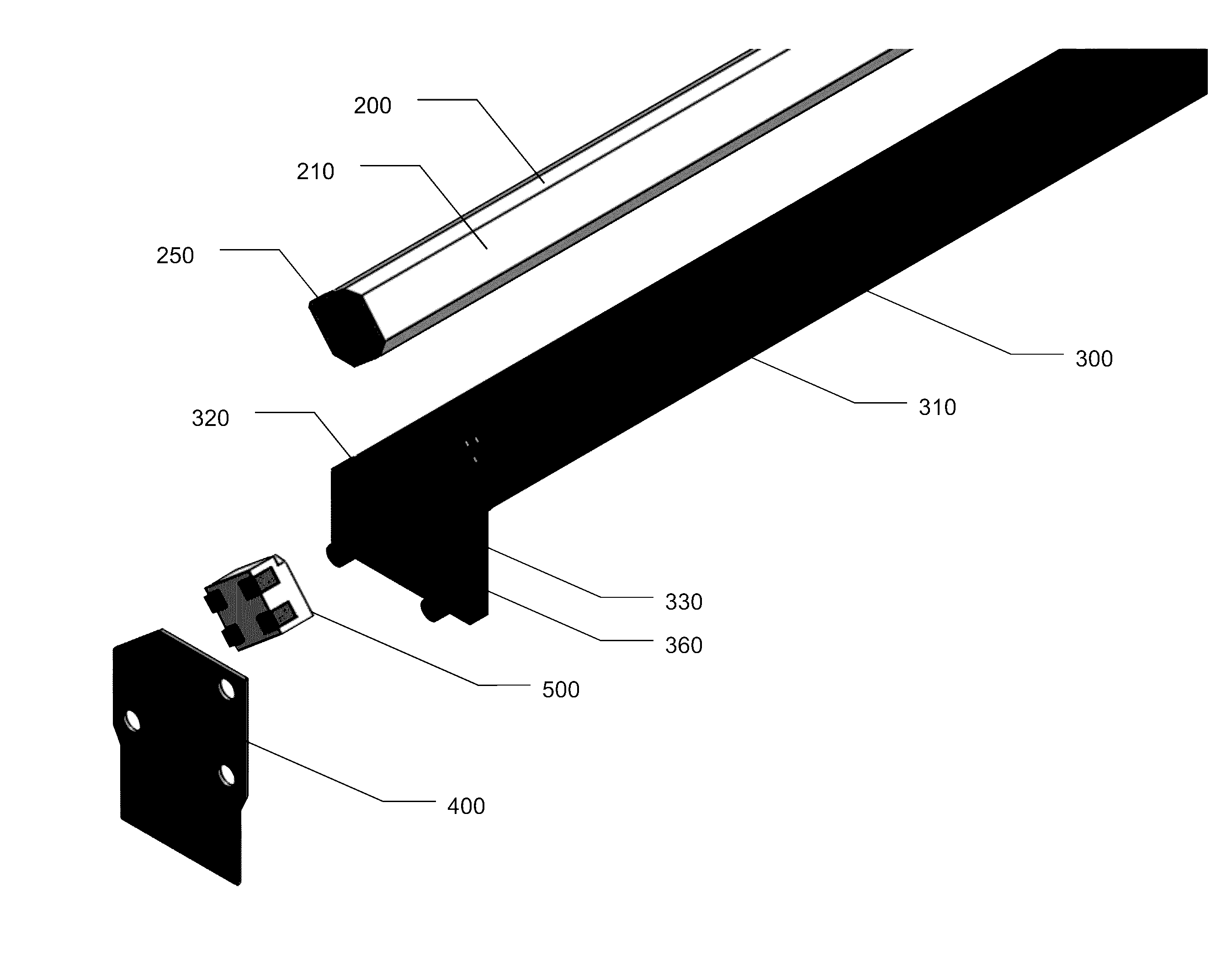 Linear light source with flexible printed circuit