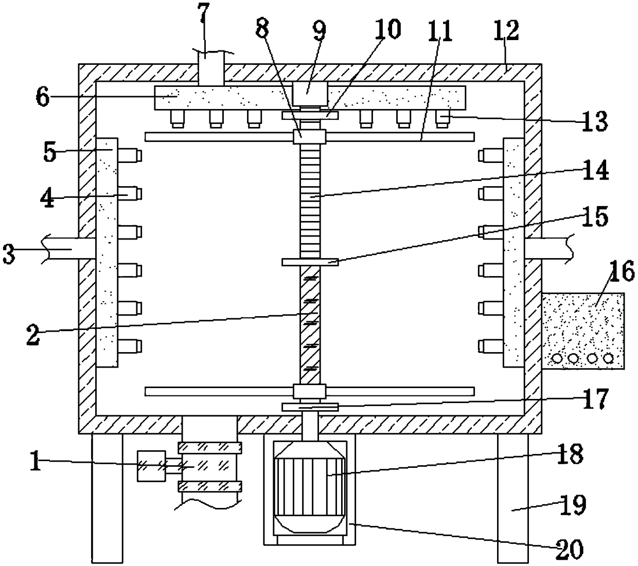 High-mixing-degree stirring device for medicine production