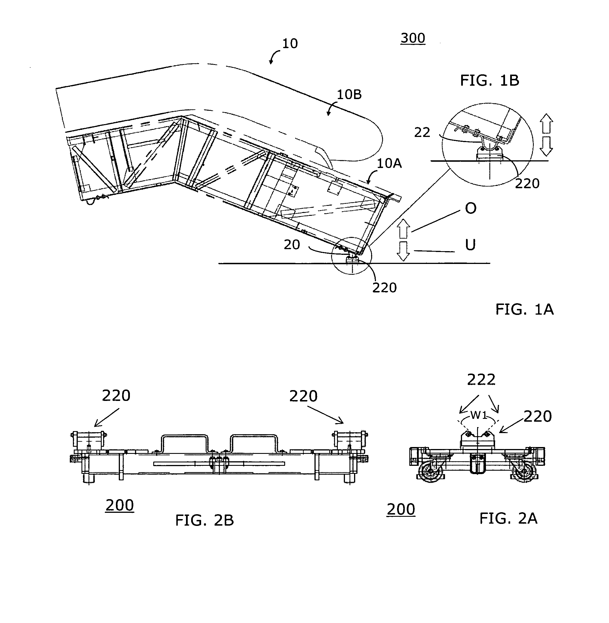 Lifting system for a transportation system structure