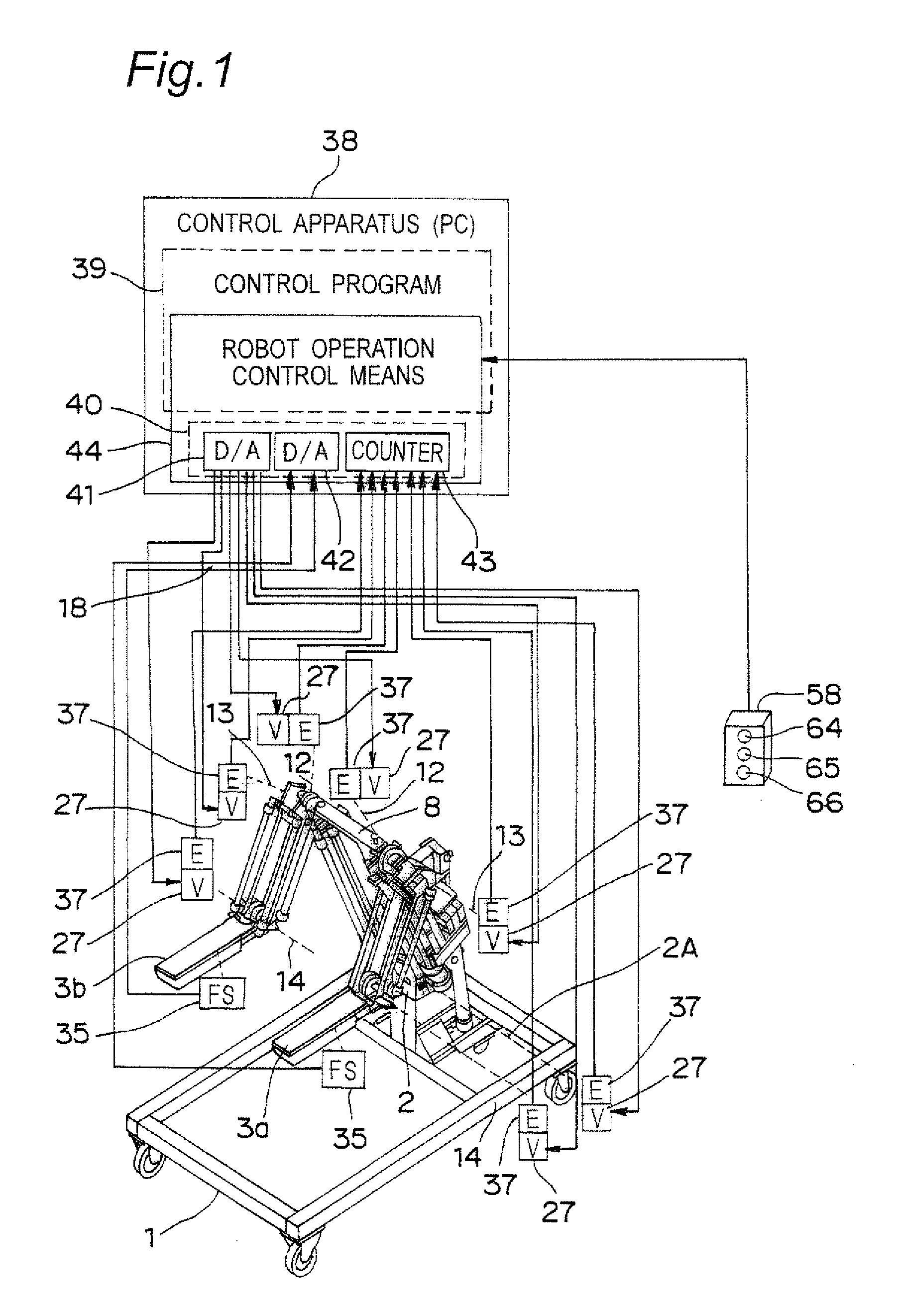 Robot, and control apparatus, control method, and control program for robot