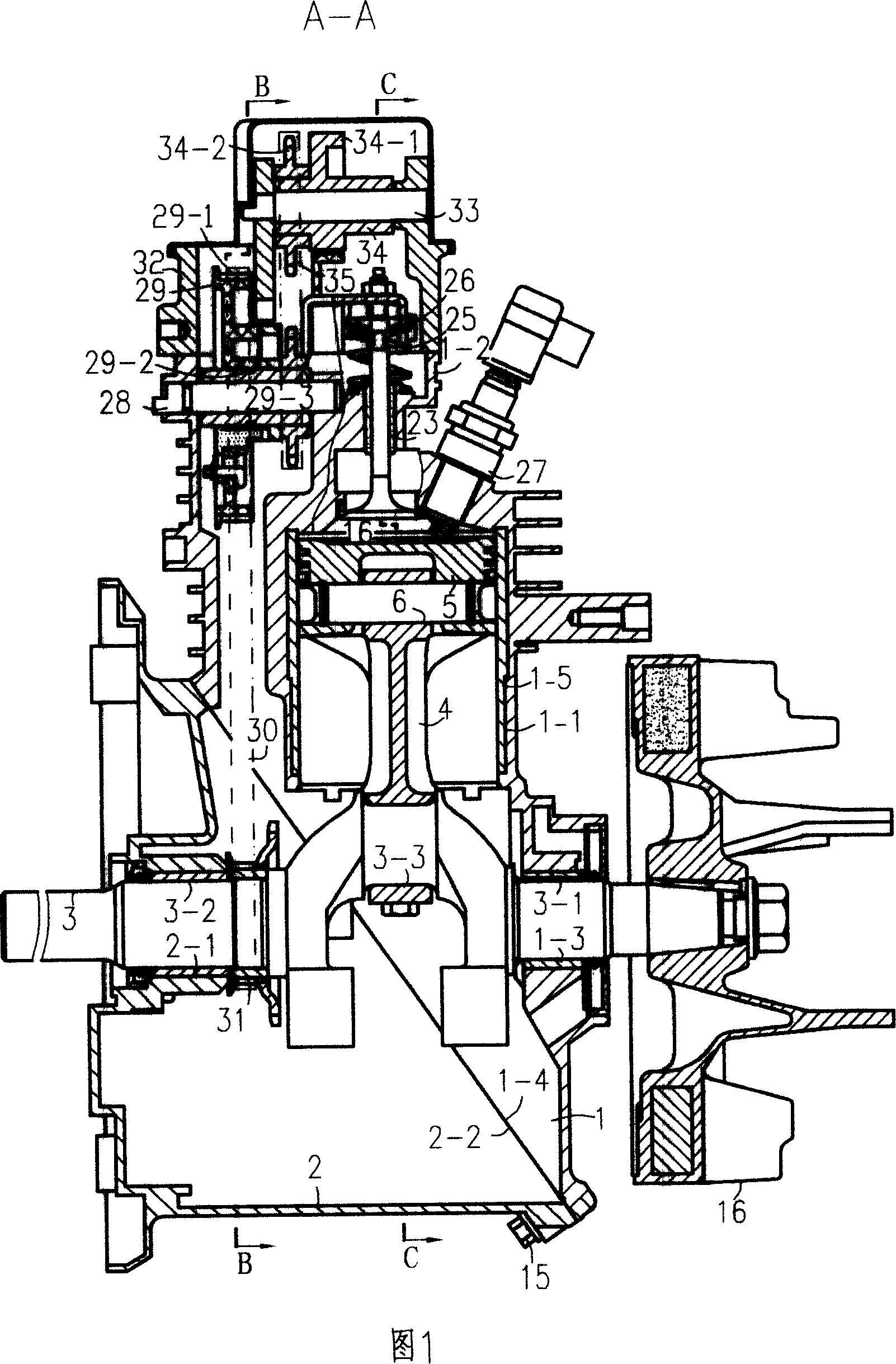 Overhead cam engine