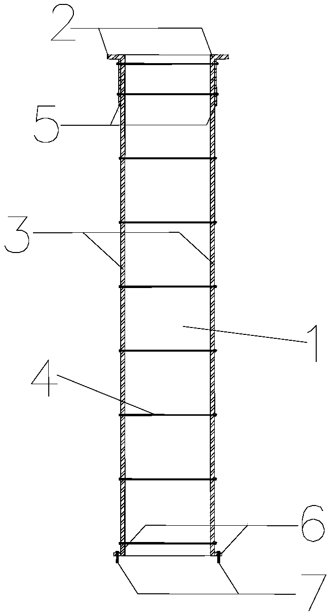 Reinforcement structure and construction method of an empty bucket wall