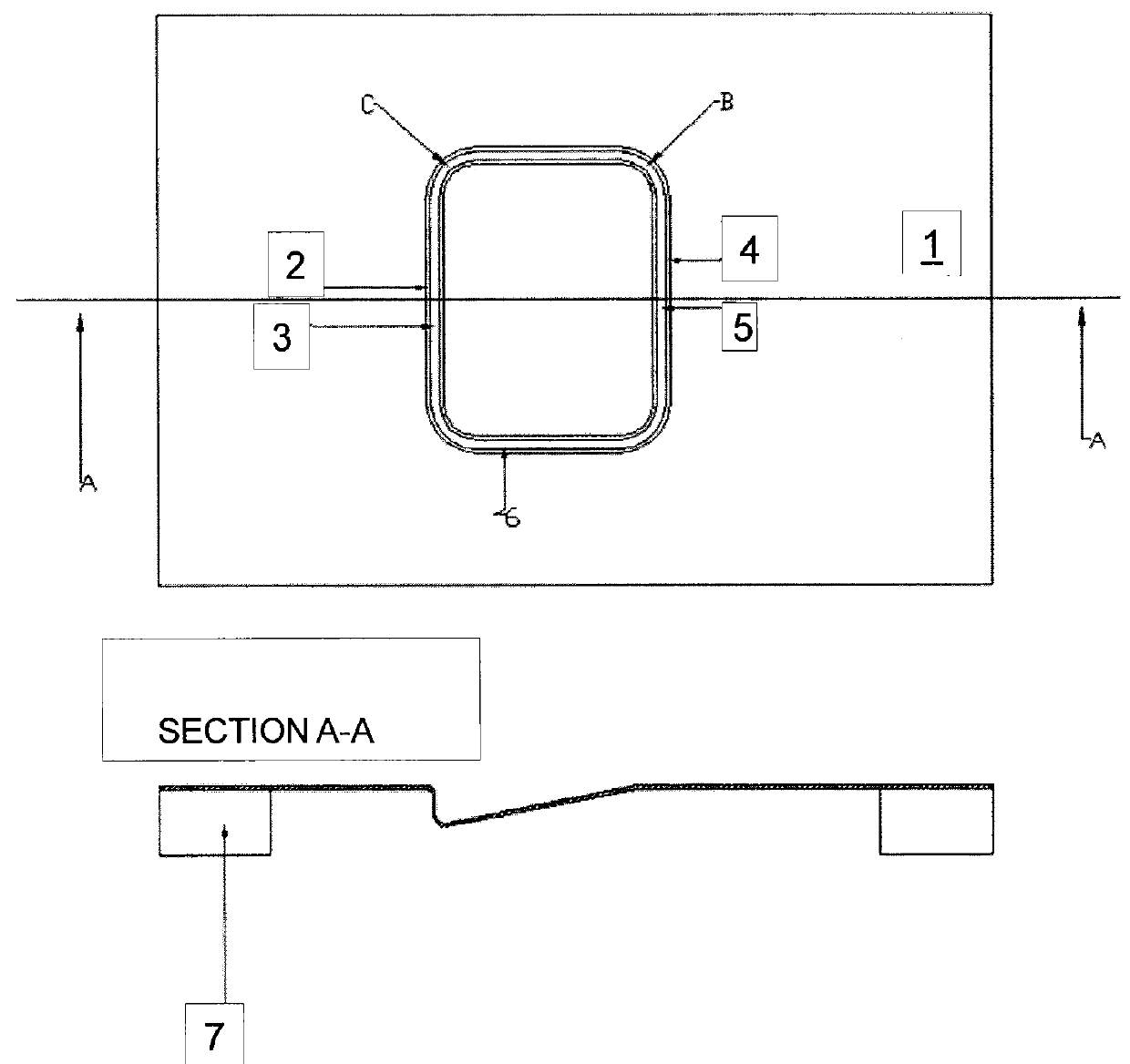 Shaped glass article having a predefined geometry produced without using a mold, method and use of the same