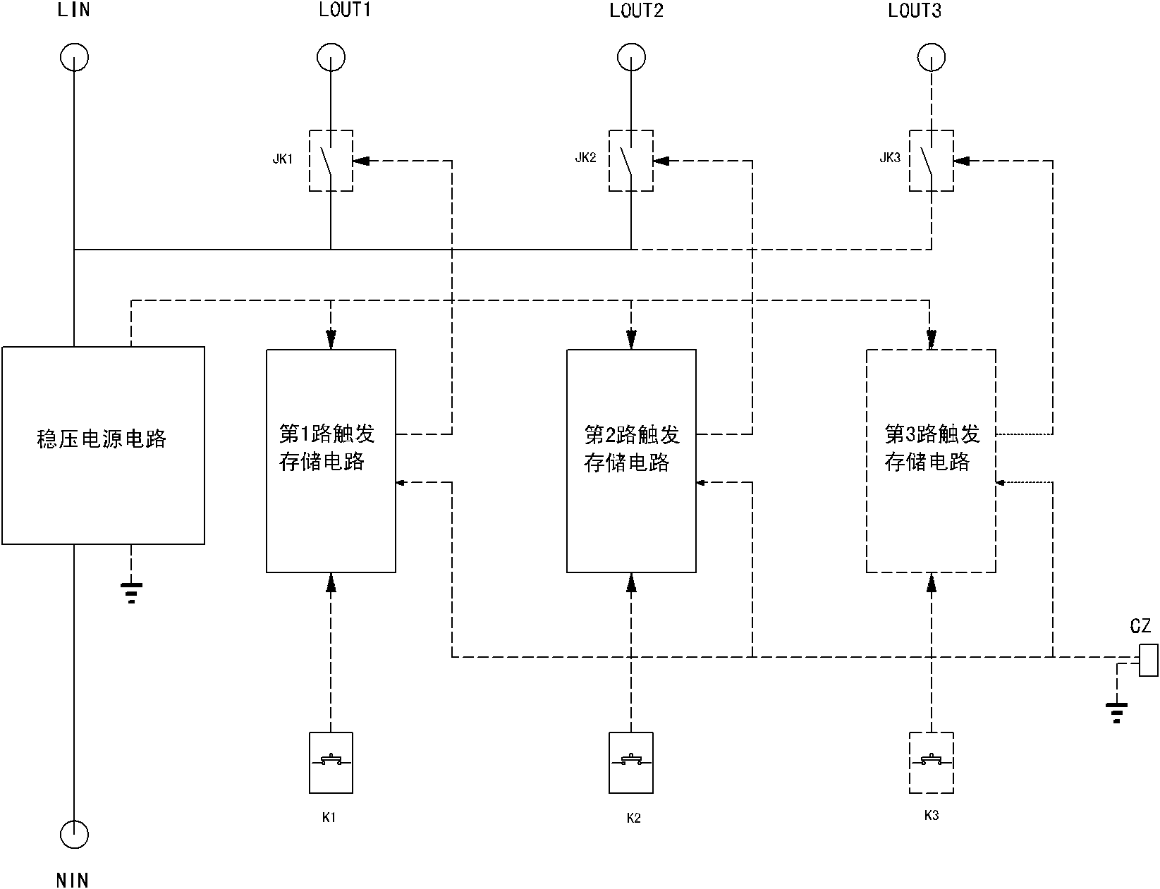 Light touch electronic power switch circuit