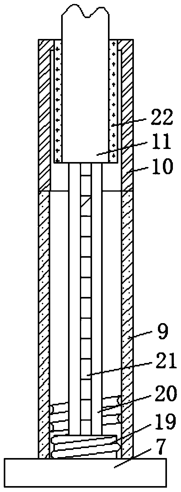 Novel stamping rod structure of coal compression machine